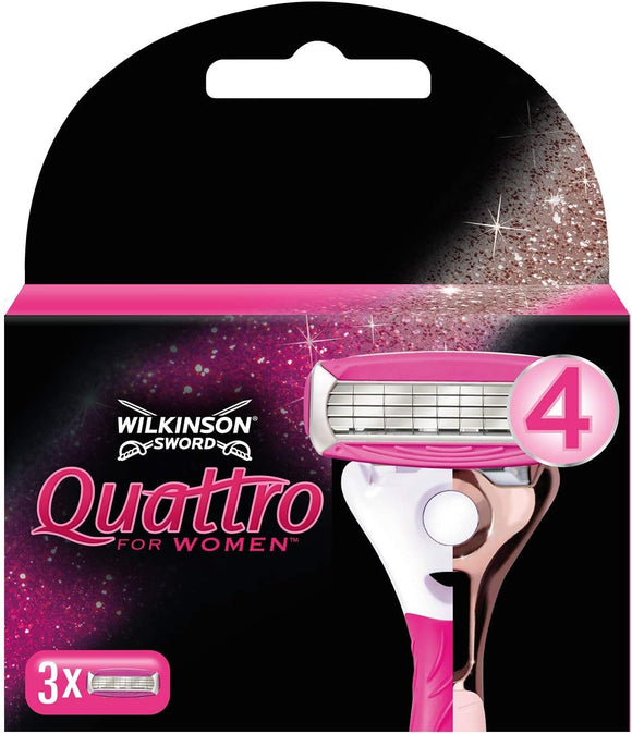 Wilkinson Sword Quattro For Women Razor Blade Refills Pack Of 3