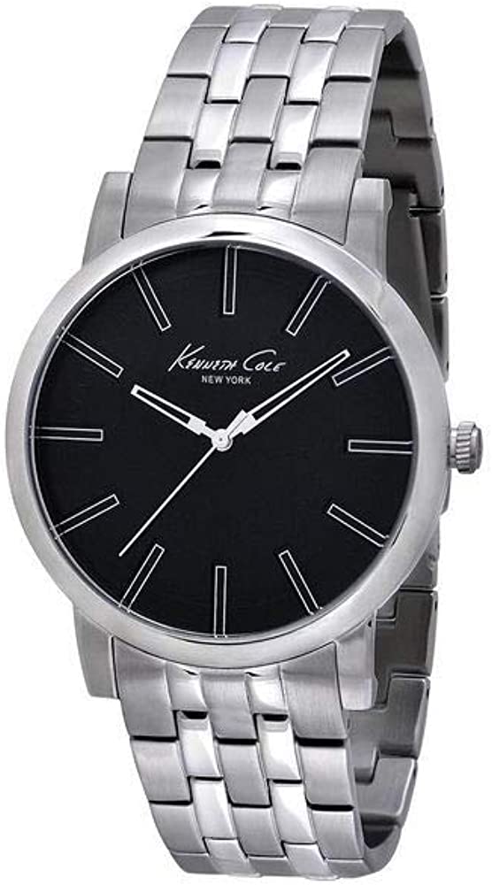 Kenneth Cole Mens Silver & Black Stainless Steel Watch