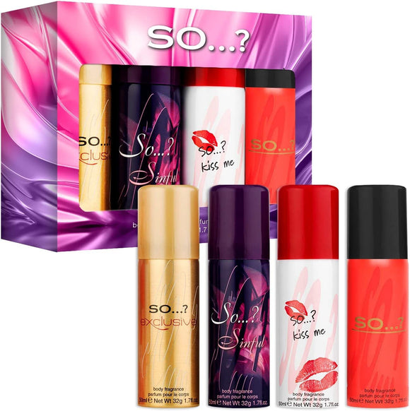 So...? Womens Body Fragrance Gift Set 4 X 50ml