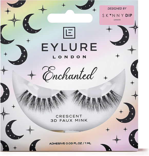Eylure X Skinnydip Wimpernstreifen, Crescent Enchanted, 3D-Kunstnerz mit Kleber, wiederverwendbar