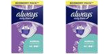 2 x Always Daily Panty Liners Pack Of 40 Normal Comfort Protect Odour Control