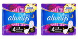 2 x Always Platinum Sanitary Scented Pads Secure Night Size 4 Ultra Pack Of 5
