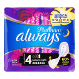 2 x Always Platinum Sanitary Scented Pads Secure Night Size 4 Ultra Pack Of 5