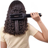 Babyliss Cordless Hair Curler Waver Ceramic Triple Barrel Design With 3 Temperature Settings + Travel Case