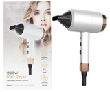 Carmen Lightweight Professional Hairdryer White 1800W Integrated Mirror - Multiple Heat & Speed Settings