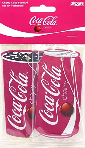 Coca Cola Duo Twin Pack 2d Hanging Car Air Fresheners Cherry Scent
