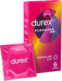 Durex Condoms Pleasure Me Dotted & Ribbed Regular Fit Condoms - Pack Of 6
