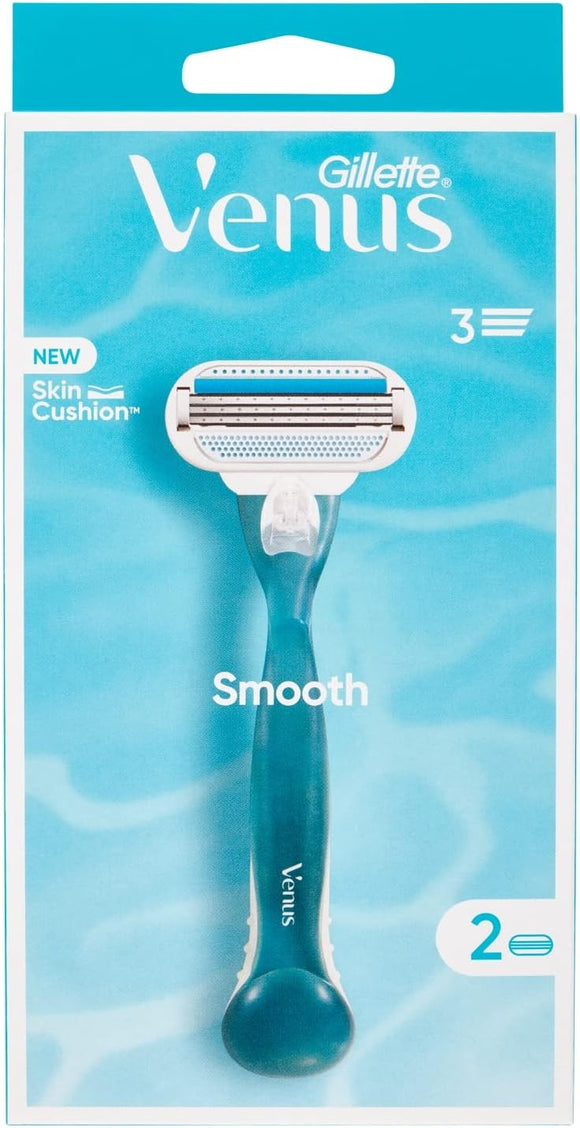 Gillette Venus Smooth Skin Cushion 3 Blade Razor For Women With 2 Refills