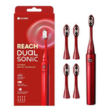 LG Reach Dual Sonic Electric Toothbrush Red / Black + 4 Toothbrush Heads