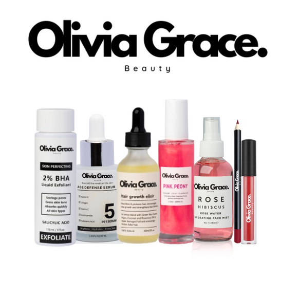 Olivia Grace Complete Beauty Essentials Collection Bundle – Full Skincare, Haircare & Lip Duo Set (Worth £200+)