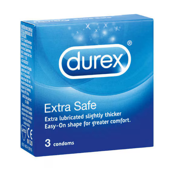 Durex Extra Safe Transparent Condoms Slightly Thicker Extra Lube Pack Of 3