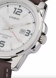 Casio Men's Brown Genuine Leather Strap Watch