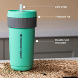 Tommee Tippee 3 In 1 Kids Cup Tumbler Green Insulated Convertible 3 Ways To Drink