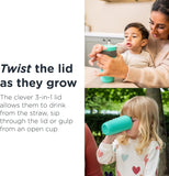 Tommee Tippee 3 In 1 Kids Cup Tumbler Green Insulated Convertible 3 Ways To Drink
