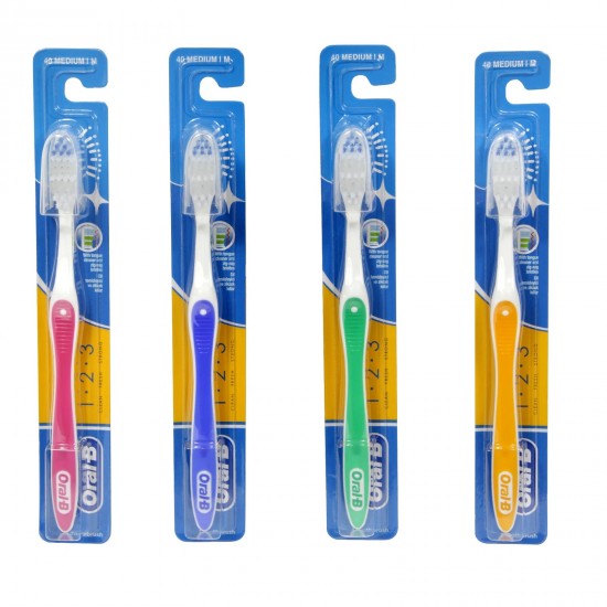4 x Oral-B Medium Toothbrush For Everyday Use