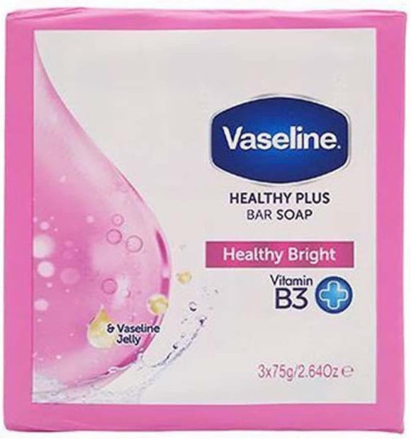 Vaseline Healthy Plus Bar Soap With Vitamin B3 Vaseline Jelly 3 Bars Per Pack