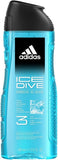 Adidas Ice Dive Mens Gift Set 100ml Edt + 250ml Shower Gel For Him