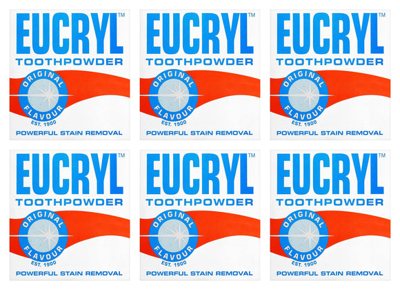 6 X Eucryl 50g Original Powerful Tooth Powder Teeth Stain Removal Oral Care