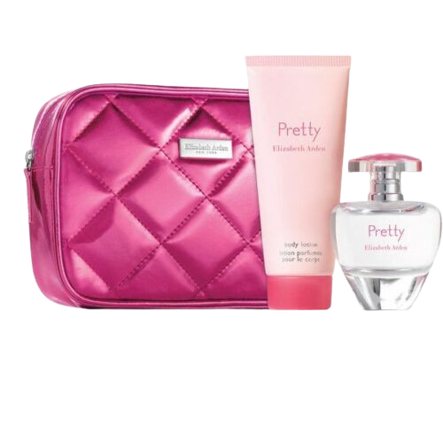 Elizabeth Arden Pretty Gift Set 50ml Edp + 100ml Body Lotion + Pink Bag