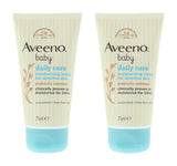 2 x Aveeno Baby Daily Care Moisturising Lotion For Sensitive Skin Prebiotic Oatmeal Unscented 75ml