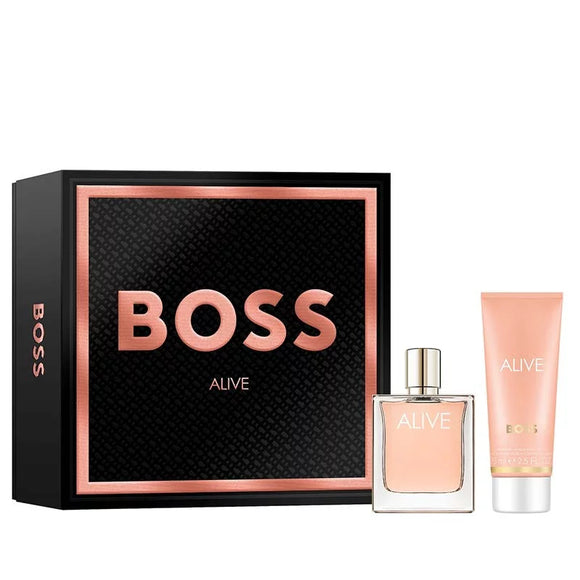 Hugo Boss Alive Womens Perfume Gift Set 50ml Edp + 75ml Perfumed Hand & Body Lotion