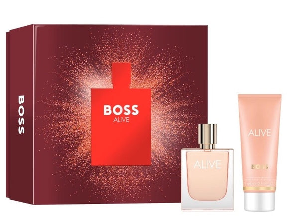 Hugo Boss Alive Womens Gift Set 50ml Edp 75ml Hand Body Lotion