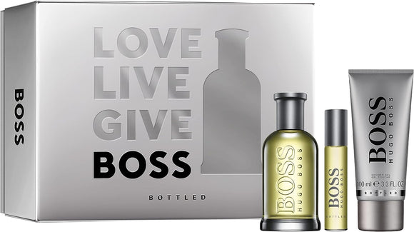 Hugo Boss Bottled Mens Gift Set 100ml Edt + 150ml Shower Gel + 10ml Edt Spray