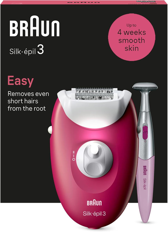 Braun Hair Removal Silk Epilator 3 + Bikini Trimmer Set
