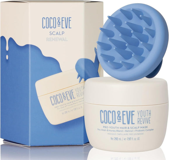 Coco & Eve Scalp Renewal Pro Youth Hair & Scalp Mask 212ml + Scalp Massager