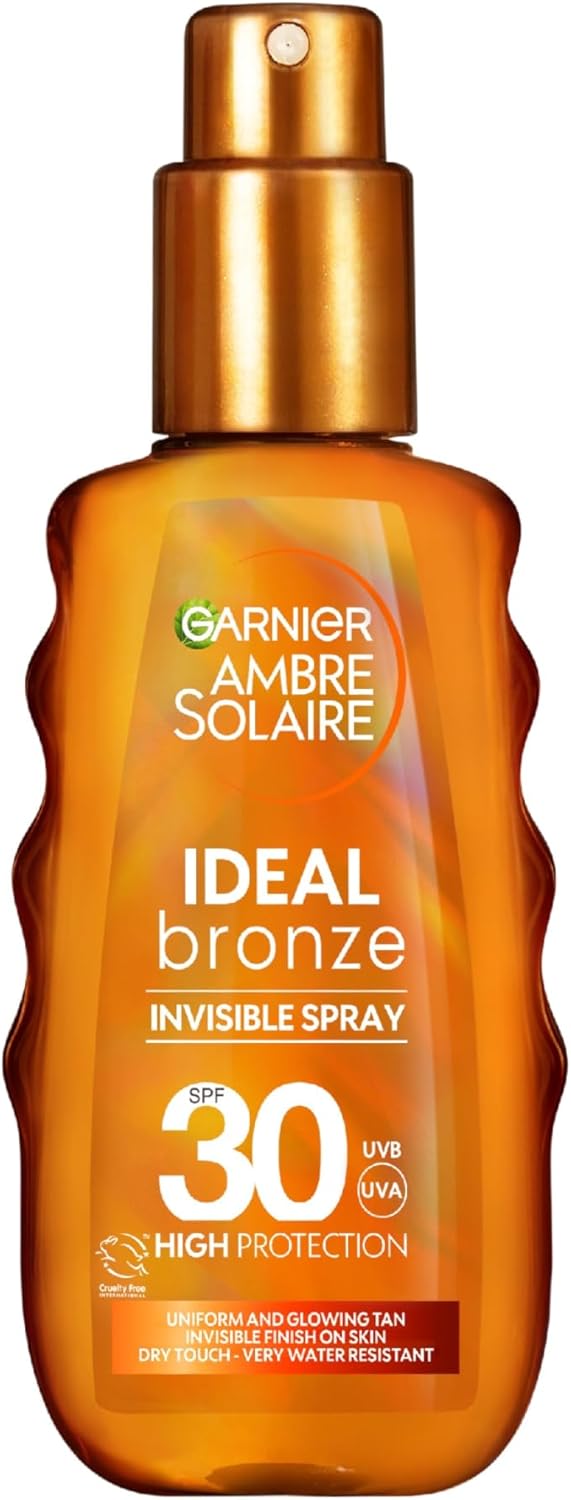 Garnier Ambre Solaire Ideal Bronze Invisible Sun Tan Spray SPF30 High Protection 150ml