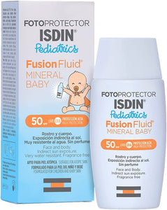 Isdin Fotoprotector Fusion Fluid Mineral Baby 50 SPF Face & Body Baby Mineral Sunscreen