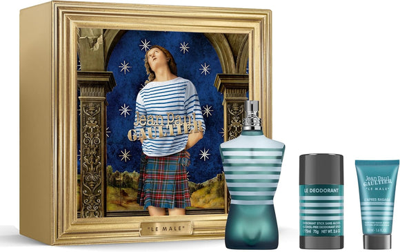 Jean Paul Gaultier Le Male 125ml Edt 50ml Aftershave Balm 75g Deod Cosmetics Corner