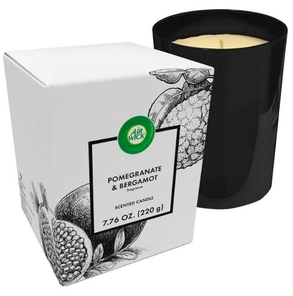 Air Wick Pomegranate & Bergamot Scented Candle 220g Upto 40 Hours Burn Time