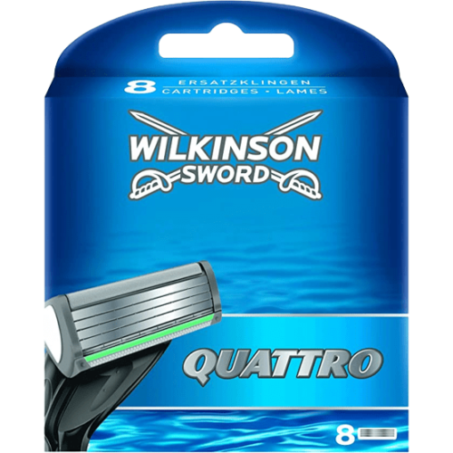 Wilkinson Sword Quattro Razor Blade Refills Pack Of 8 With Aloe Strip