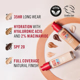 Rimmel Long Lasting Finish Foundation Up To 35 Hours Spf 20 - 605 Hazelnut