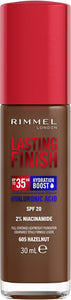 Rimmel Long Lasting Finish Foundation Up To 35 Hours Spf 20 - 605 Hazelnut
