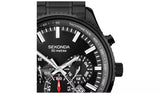 Sekonda Men's Stainless Steel Black Strap Bracelet Watch