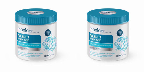 2 Pack - Monica Aqueous Body Creme For Dry Skin 500ml